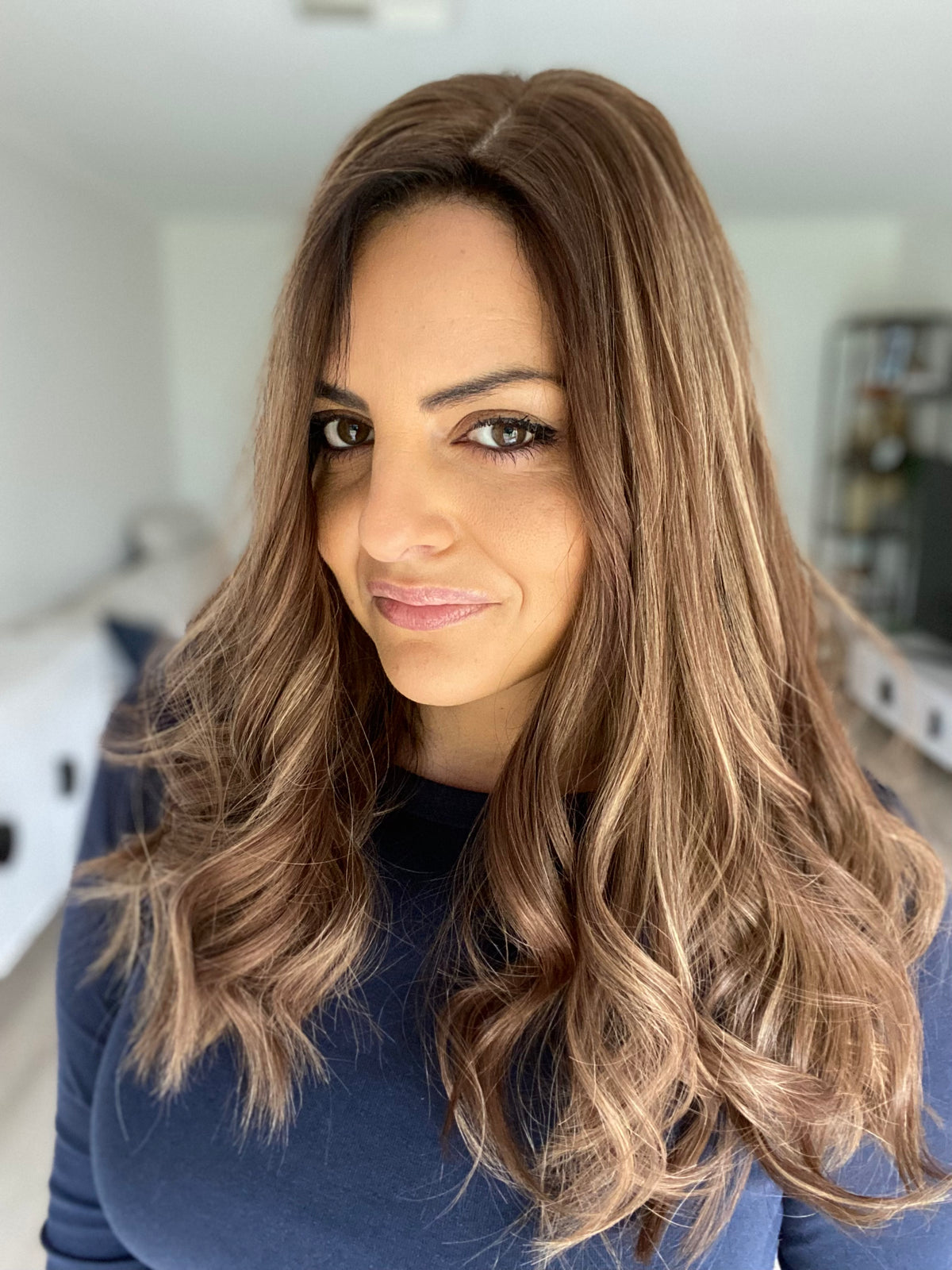 ANNA - Light brown w/ blonde highlights - Hair Topper (8x8 cap / 21-23")