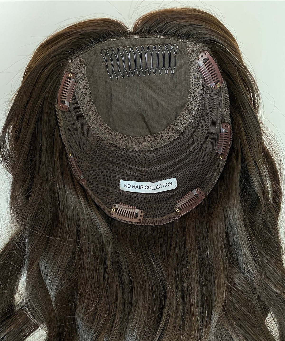 ANNA - Light brown w/ blonde highlights - Hair Topper (8x8 cap / 14-16")
