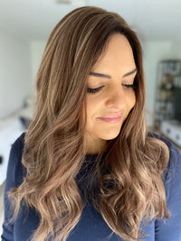 ANNA - Light brown w/ blonde highlights - Hair Topper (8x8 cap / 21-23")