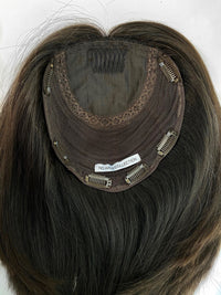 ANNA - Light brown w/ blonde highlights - Hair Topper (8x8 cap / 21-23")