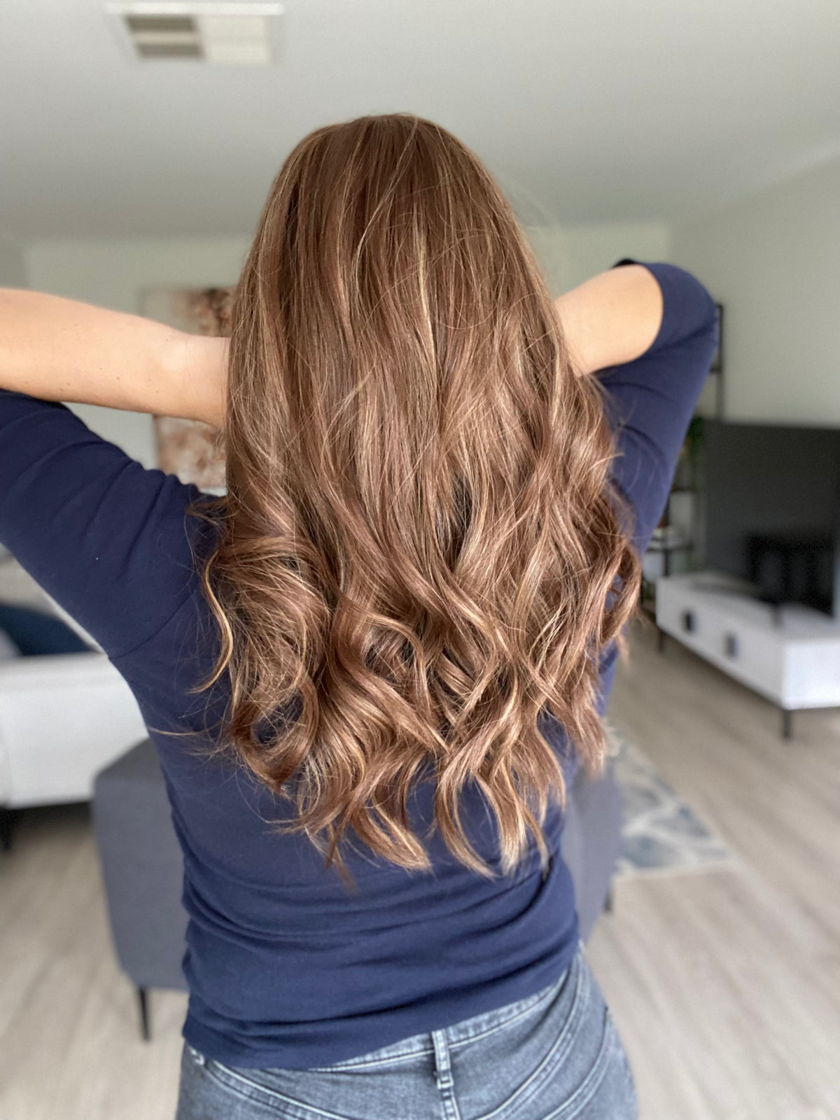 ANNA - Light brown w/ blonde highlights - Hair Topper (8x8 cap / 21-23")