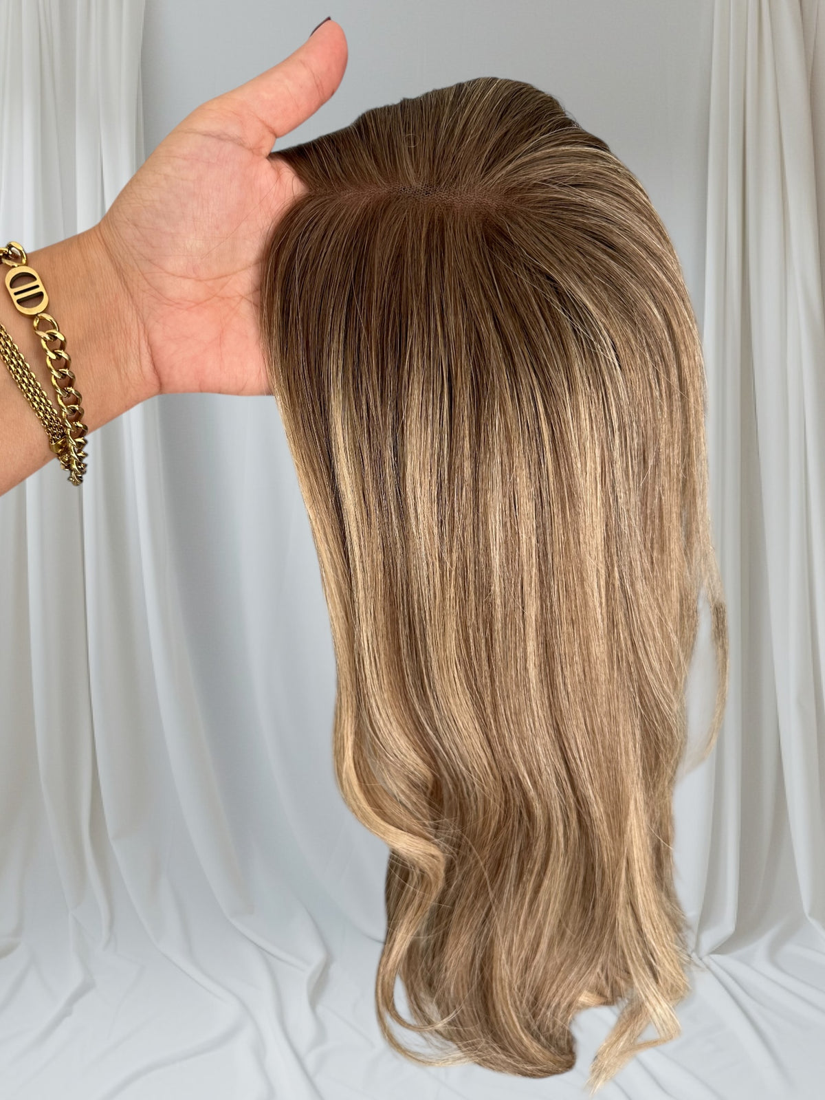 Adelaide- Chestnut Melt Balayage - Lace Top Hair Topper (8x8 cap / 16")