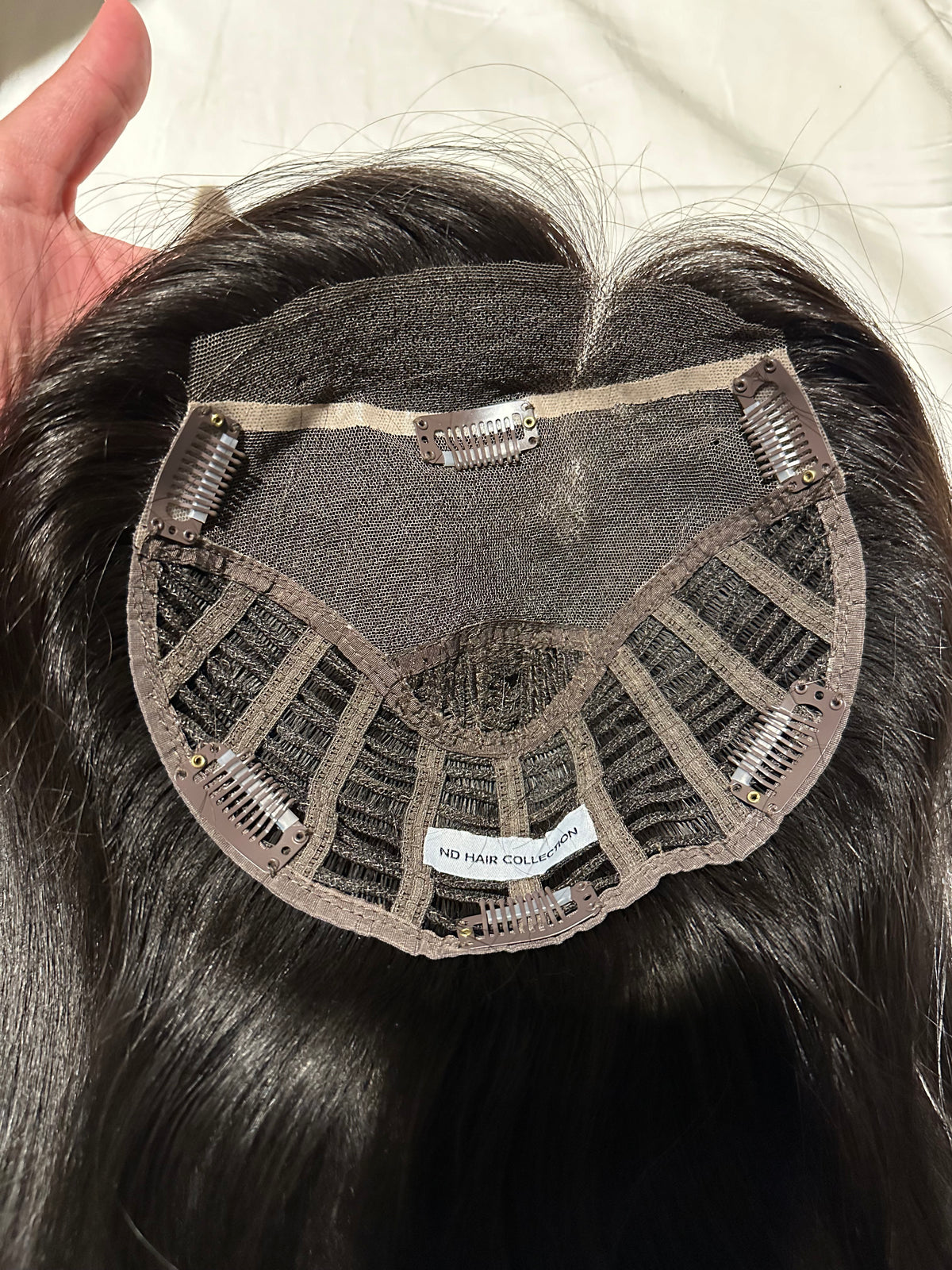 Sample - Dark brown - Lace top Hair Topper (8x8 cap / roughly 16" length)