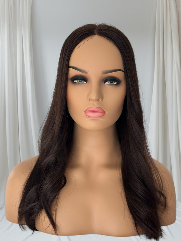 Ally - Dark Brown - Lace Top Hair Topper (8x8 cap / 20")