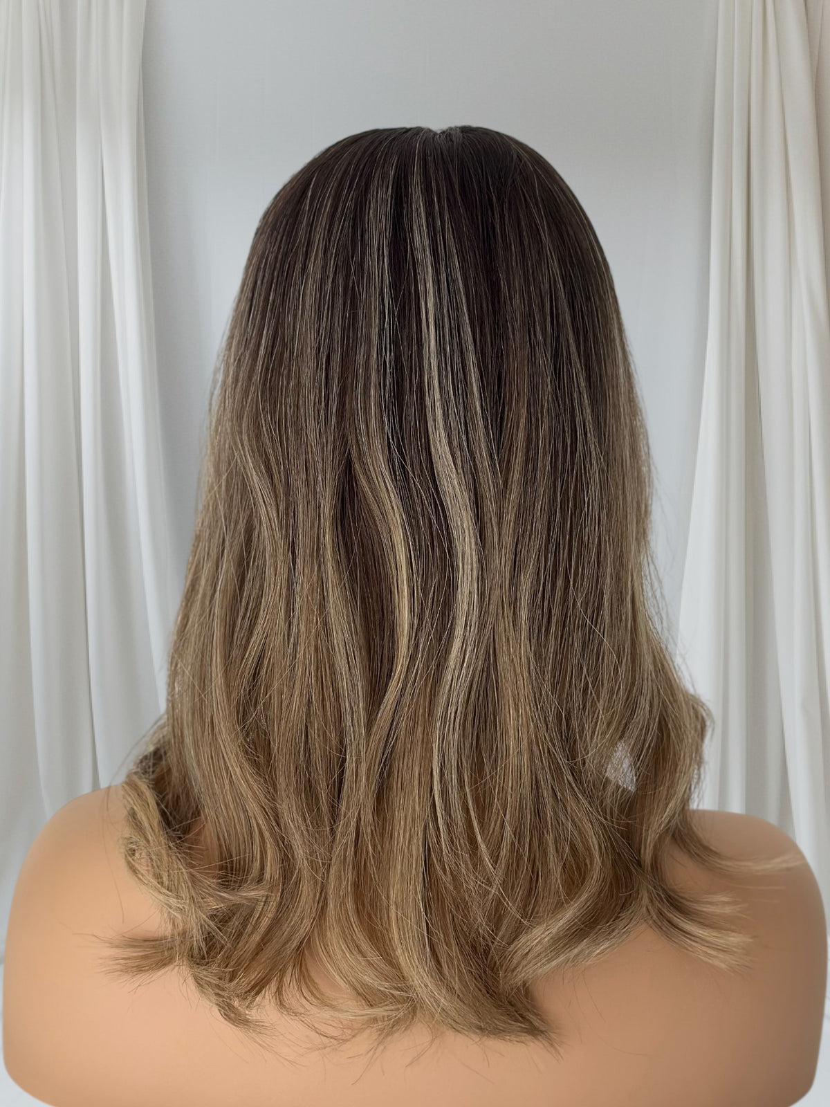 Anne- Brunette Toffee Blend - Lace Top Hair Topper (8x8 cap / 16")