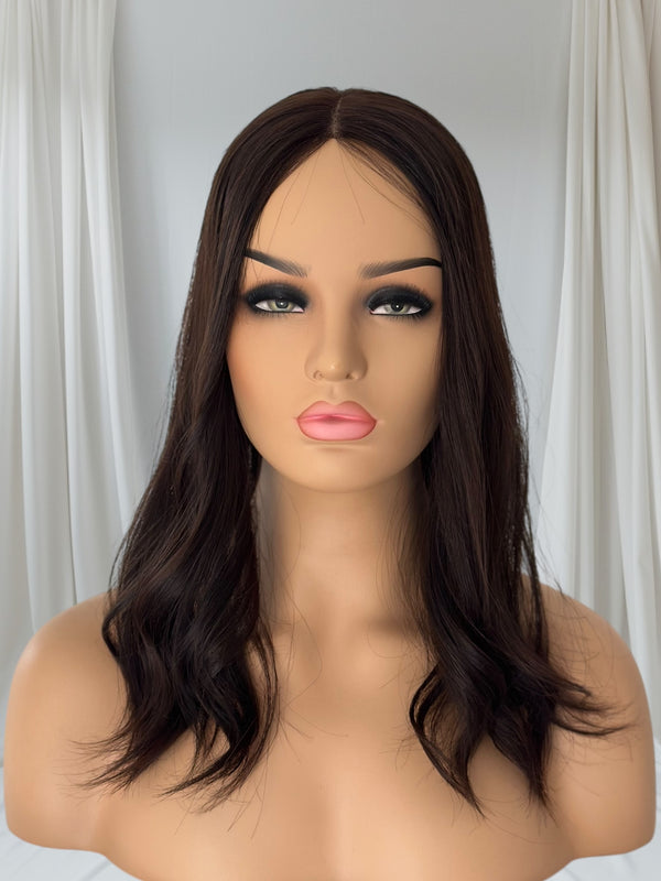 Ally - Dark Brown - Lace Top Hair Topper (8x8 cap / 18")