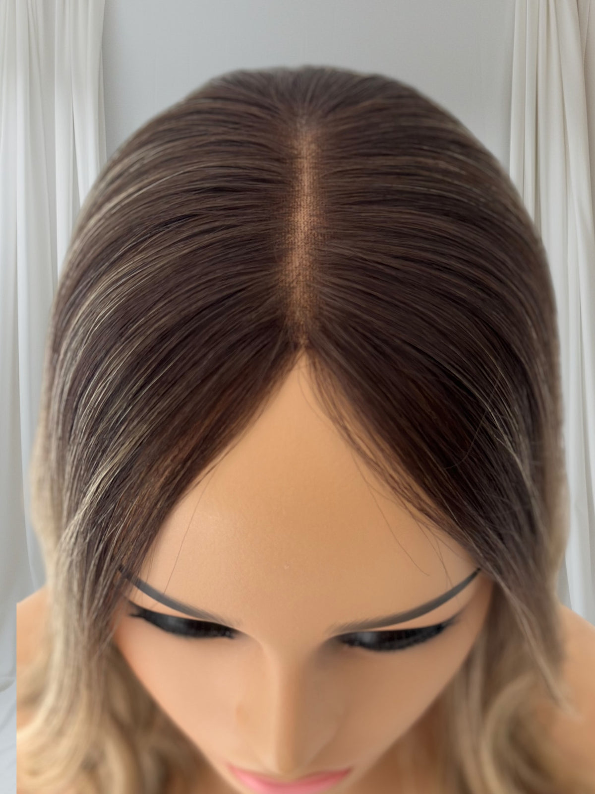 Anne- Brunette Toffee Blend - Lace Top Hair Topper (8x8 cap / 16")