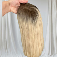 PARIS - Cool Blonde w/ deeper roots - Hair Topper (8x8 cap / 17-18")