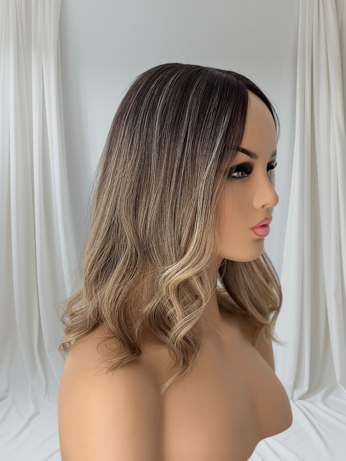 Anne- Brunette Toffee Blend - Lace Top Hair Topper (8x8 cap / 16")