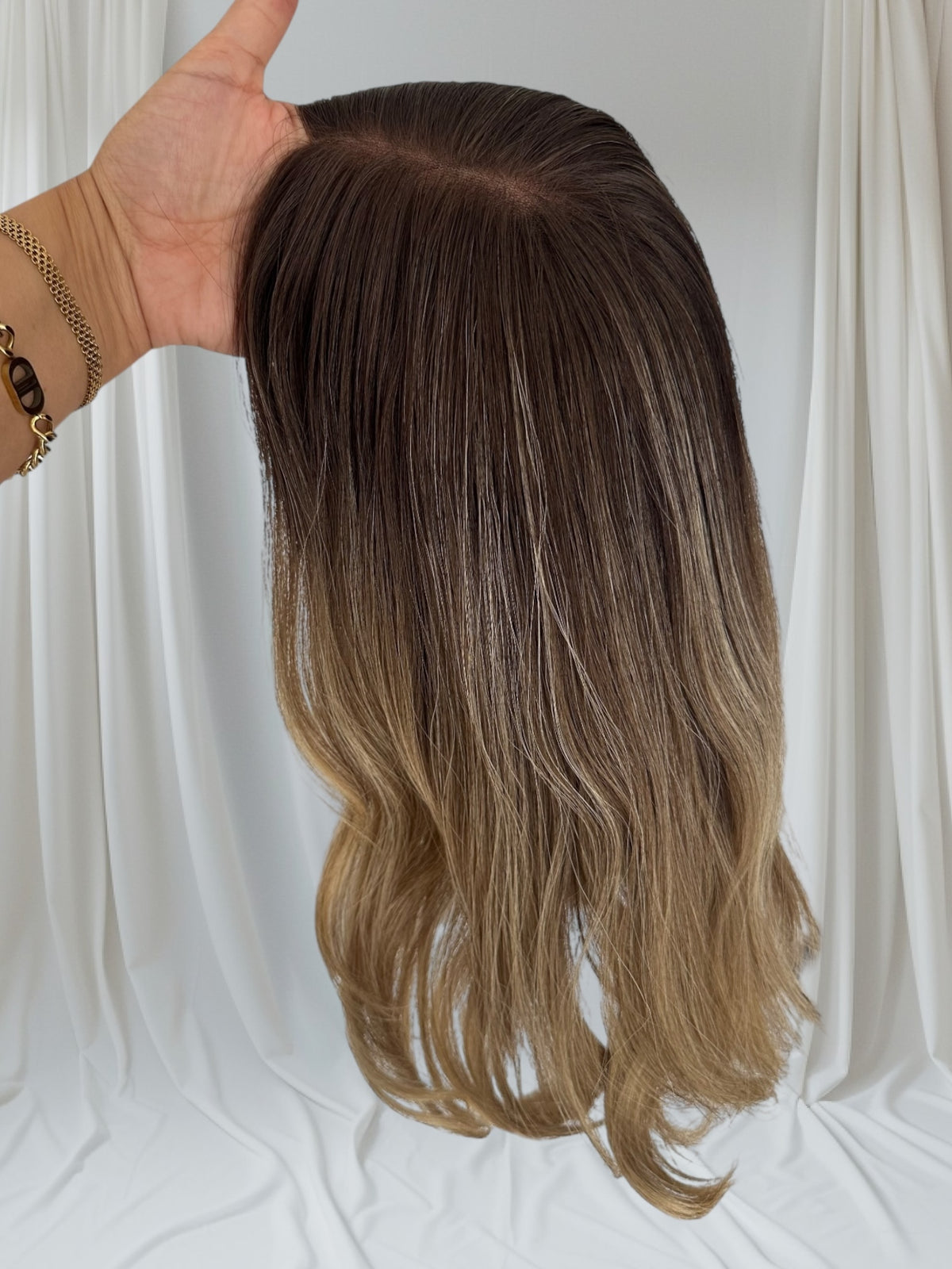 Anne- Brunette Toffee Blend - Lace Top Hair Topper (8x8 cap / 16")