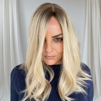 PARIS - Cool Blonde w/ deeper roots - Hair Topper (8x8 cap / 17-18")