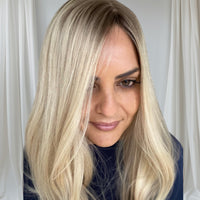 PARIS - Cool Blonde w/ deeper roots - Hair Topper (8x8 cap / 17-18")
