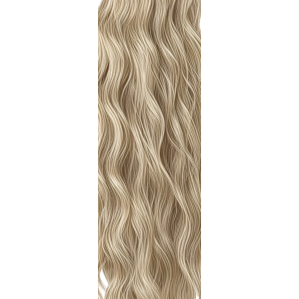 Premium Synthetic Claw Clip Ponytail Extension -Champagne Blonde - Water Wave