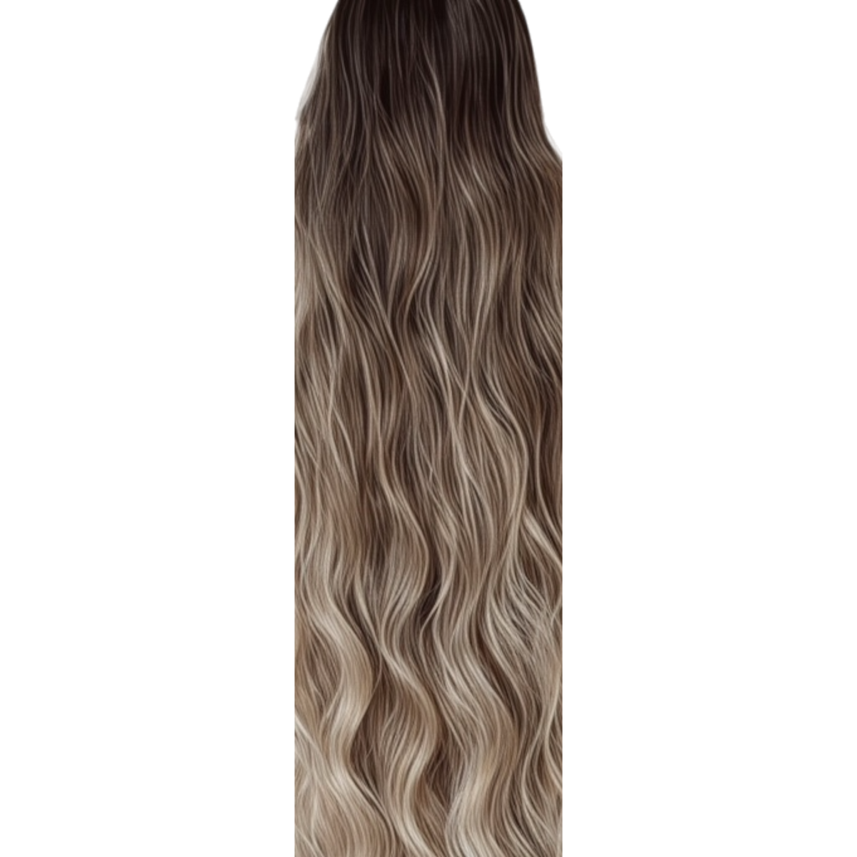 Premium Synthetic Claw Clip Ponytail Extension -Ombre Blushed Bronde - Water Wave