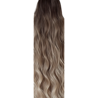 Premium Synthetic Claw Clip Ponytail Extension -Ombre Blushed Bronde - Water Wave