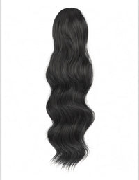 NEW - Premium Synthetic Claw Clip Ponytail Extension - Black - Glam Wave