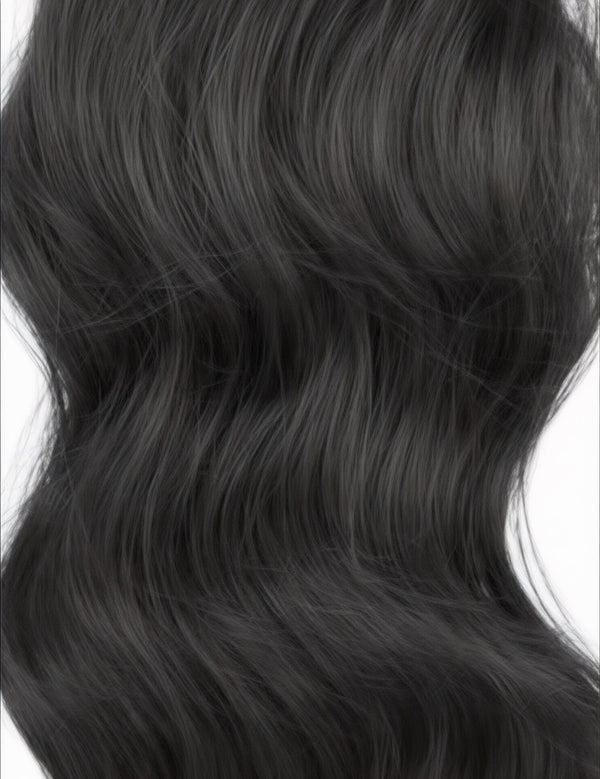 NEW - Premium Synthetic Claw Clip Ponytail Extension - Black - Glam Wave