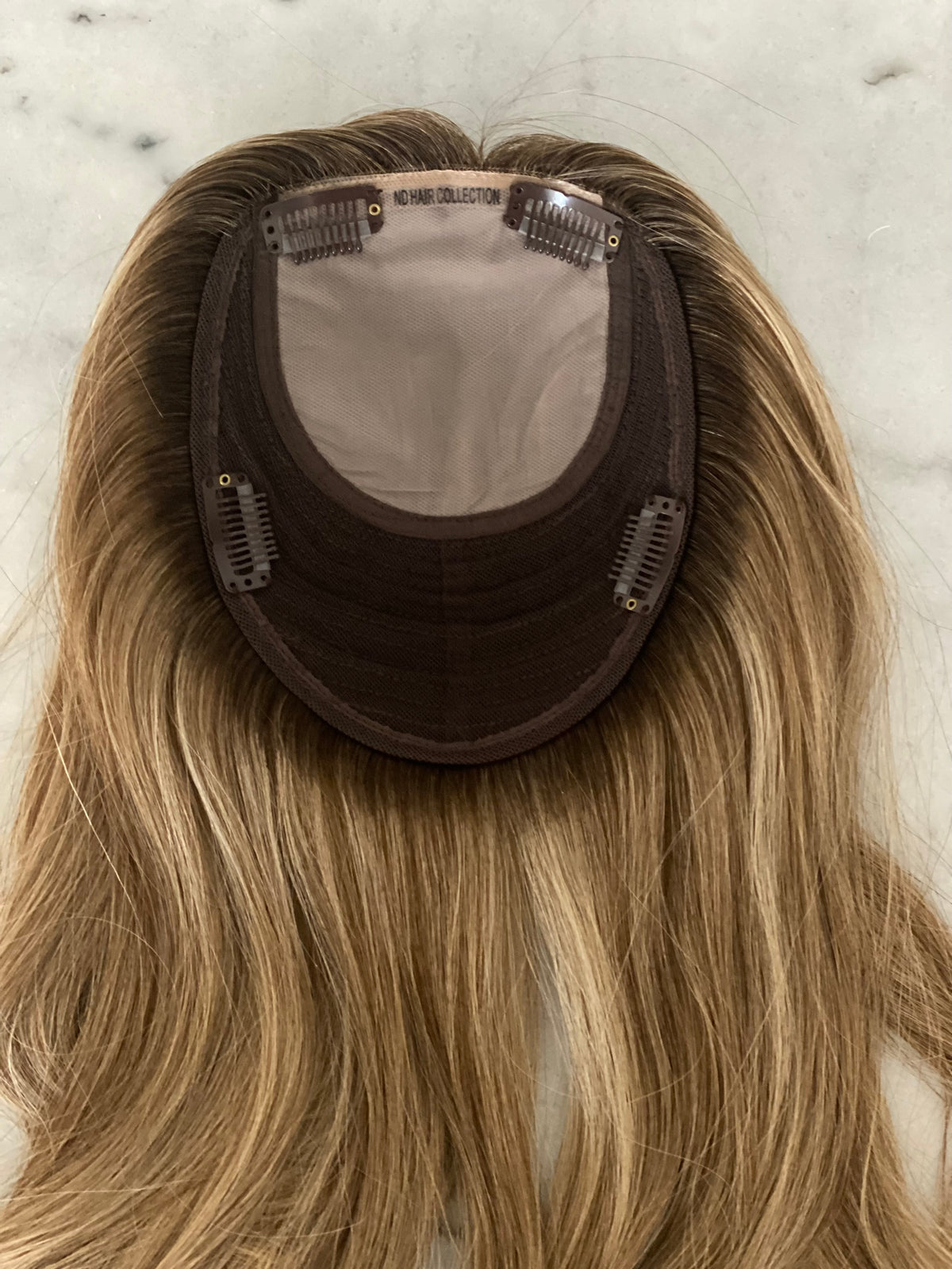 HEIDI - Blonde w/ warm brown lowlights - Hair Topper (5x7 cap)